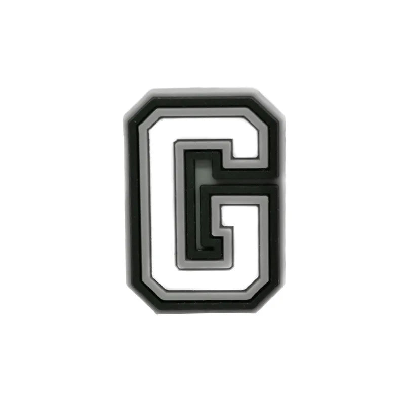 Charm lettre G alphabet noir et gris pour Crocs.