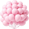 A bunch of pink latex party balloons tied together for a celebration