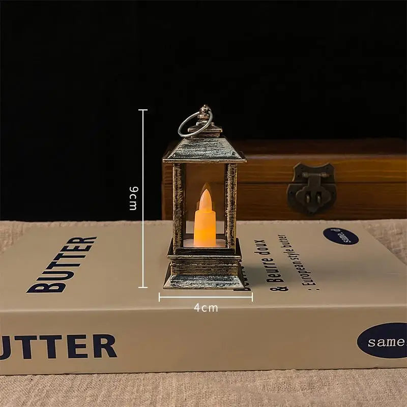 Vintage LED Glowing Lantern for Dollhouse & Night Light Decor