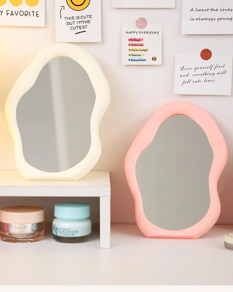 Cloud-Shaped Folding Mirror for Dorm & On-the-Go Beauty