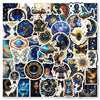 A collage of retro space and planet stickers featuring celestial bodies, mythical figures, and cosmic scenes.