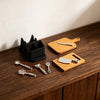 Miniature Dollhouse Kitchenware Set with Storage Rack
