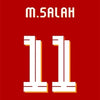 Red canvas wall art featuring the name M. SALAH and the number 11 in white text.
