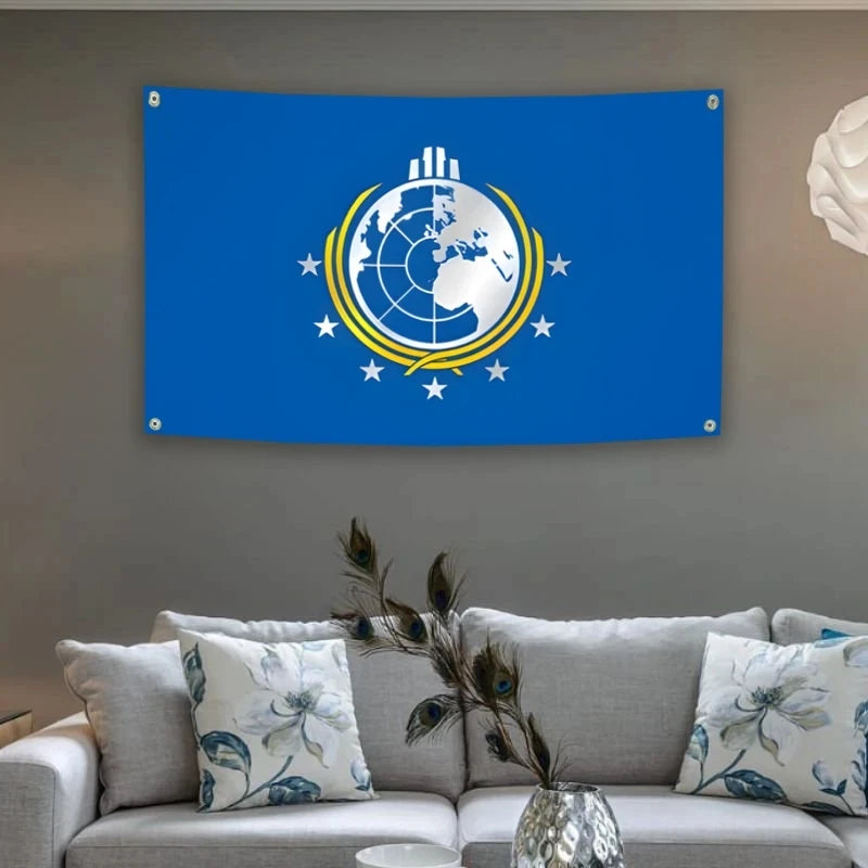 Super Earth Flag 3x5FT, Durable Polyester Outdoor Banner