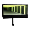 A black keychain holder featuring an LED tunnel effect with bright yellow lights.
