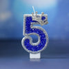Blue Crown Number Birthday Candle