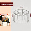 Stainless steel vertical skewer rack with multiple rods for air fryer use