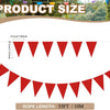 A display of red triangle bunting flags arranged in a pennant garland for parties and events.