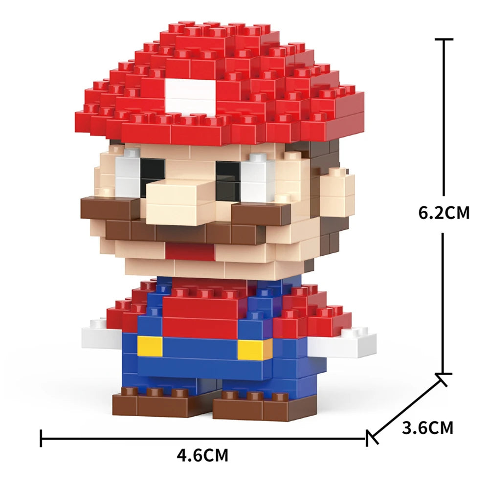 A Lego-style collectible model of a character wearing a red hat and blue outfit.