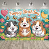 Cute Capybara Cartoon Birthday Party Backdrop