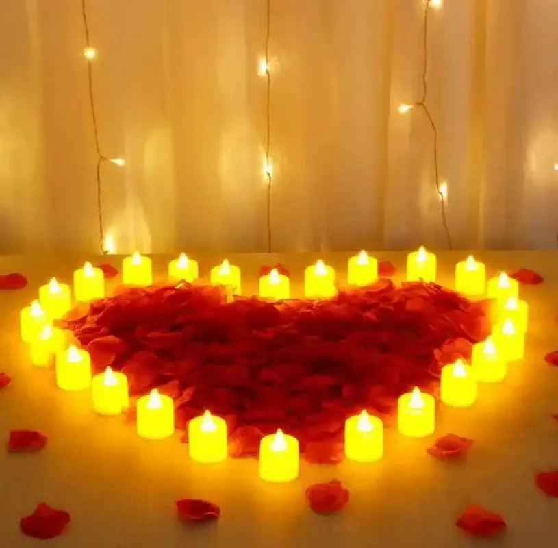 Flameless LED Tealight Candles with Warm Glow