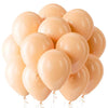 A cluster of pastel pink and peach latex balloons tied together for a party pack.