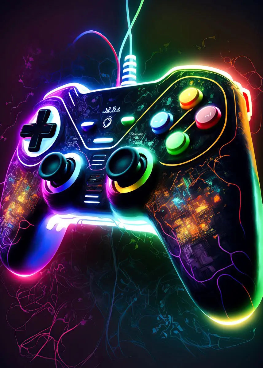 Neon Gamer Controller Diamond Painting Kit