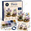 A box of Pisces DIY bead kit featuring glass beads, flowers, and a guide for crafting.