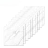 A set of white marble effect self-adhesive wall stickers shown in a diagonal arrangement.