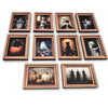 A set of 10 framed Halloween decor items featuring ghosts, cats, and pumpkins in various styles.