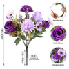 Artificial mixed flower bouquet featuring purple roses, pink daisies, and lavender accents.