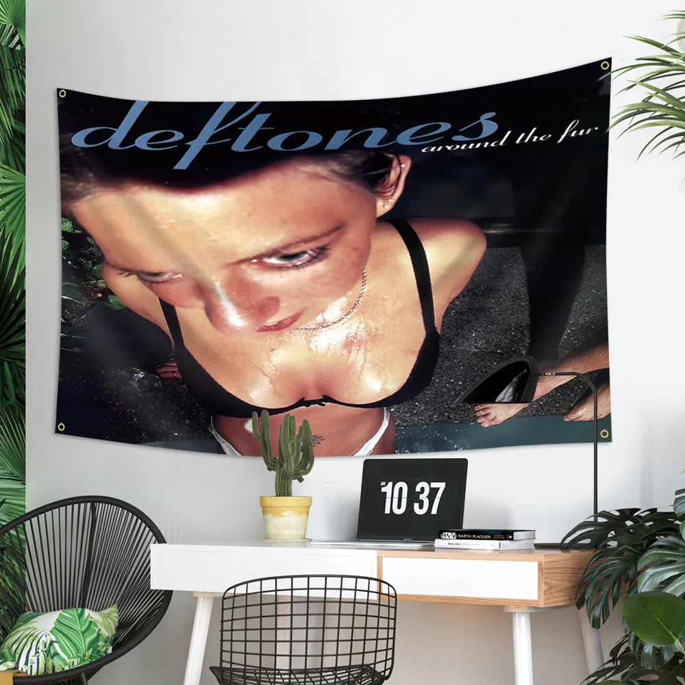 A dark banner featuring a close-up portrait of a woman looking down, set against a dark background.