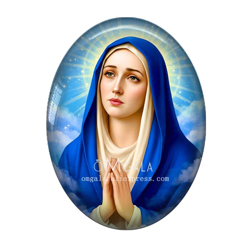 Religious Art Glass Cabochons for Jewelry Making