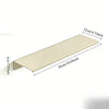 A rectangular aluminum floating wall shelf in a beige color shown from the side with dimensions 50cm long and 4cm deep.