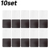 A set of ten clear acrylic fridge magnets, featuring alternating white and black designs.