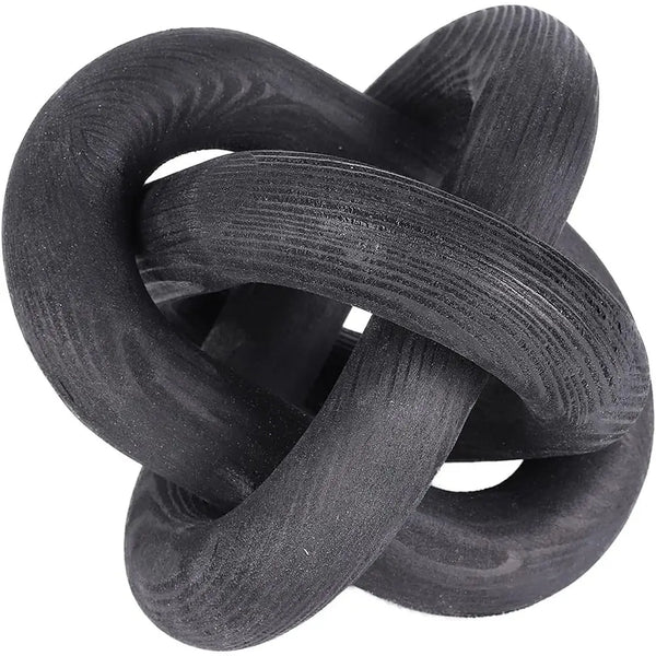 Mesa de centro de madera tallada a mano con nudo para decoración, color negro