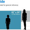 A size guide chart showing measurements for a tropical leaf photo backdrop banner.