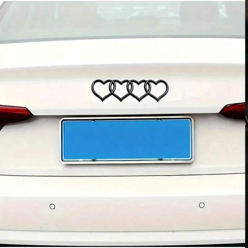 3D Heart Car Badge Sticker – ABS Plastic, Weatherproof, Self-Adhesive