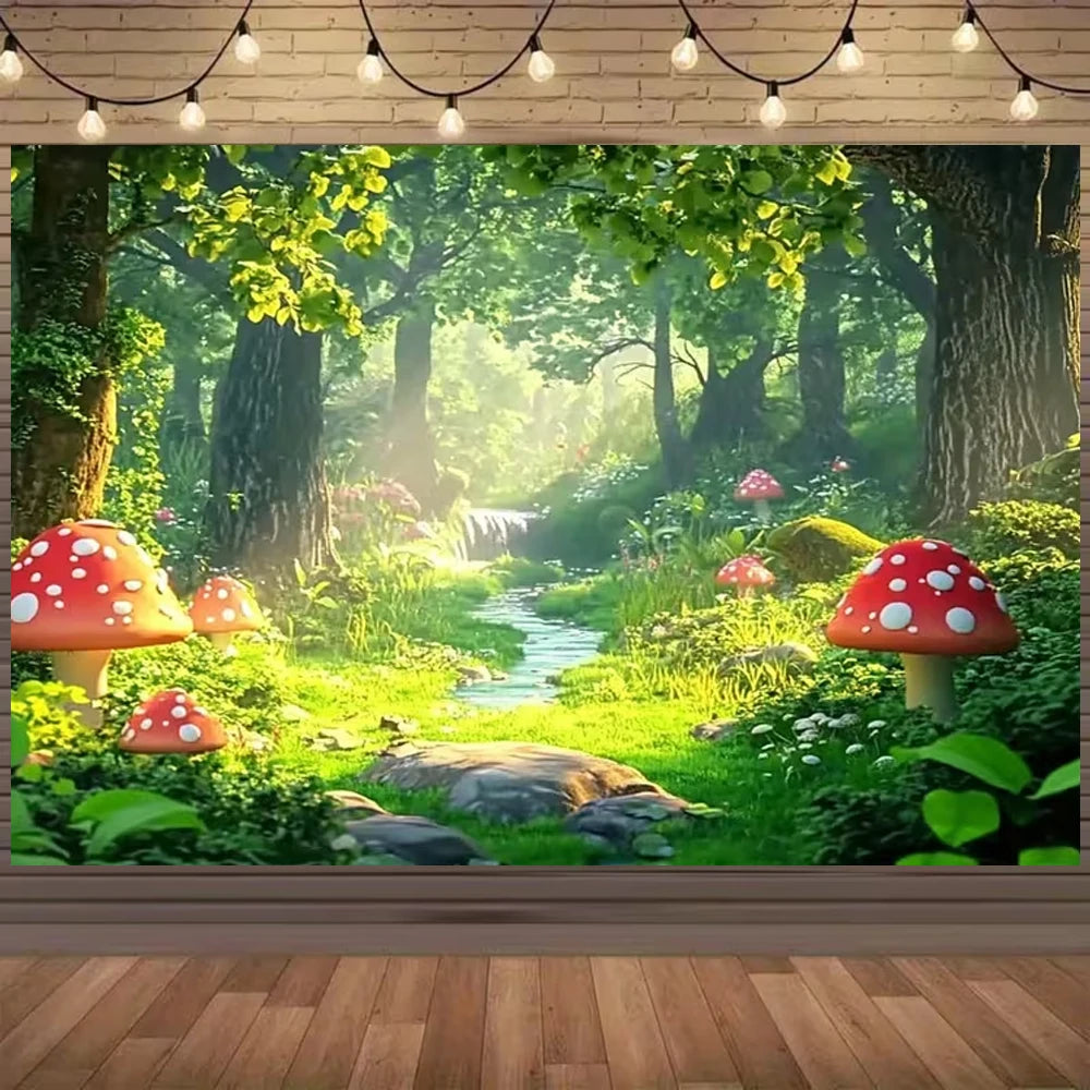 Enchanted Forest Birthday Party Photography Backdrop