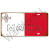 A rectangular sign featuring the flag of Malta with a cross emblem and the word MALTA in large, bold letters.