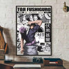 Anime canvas art poster featuring Toji Fushiguro in a dynamic pose against a dark background