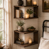 Corner Floating Wooden Wall Shelves for Home Decor