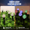 Smart light control system featuring solar powered bubble ball garden lights with auto on at dusk functionality