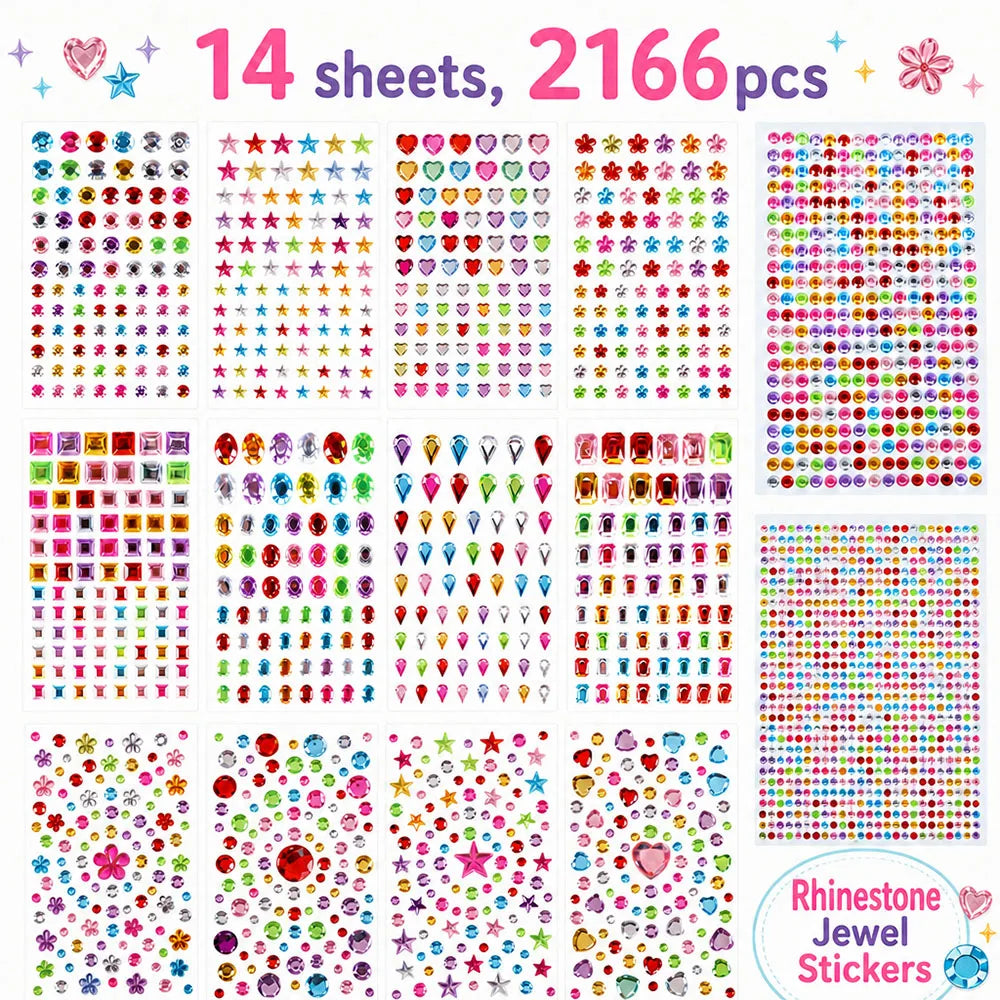 Self-Adhesive Rhinestone Gem Stickers – Multicolor Crystal Craft & Beauty Decor