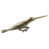 Vintage brass hummingbird statue with a slender body and long beak.