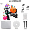 Halloween inflatable skeleton dog with pumpkin and LED lights accessories including water bags ropes and stakes
