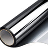 Roll of black privacy window film showing a cross-section and curved surface.