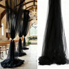 Black sheer tulle draping fabric used for wedding arch backdrop