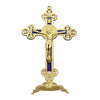 Golden Crucifix Figurine with Enamel Accents