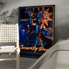 A canvas wall art poster featuring a stylized, menacing animatronic character against a dark background.