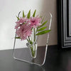 Clear Acrylic Photo Frame Vase for Desk & Shelf Display