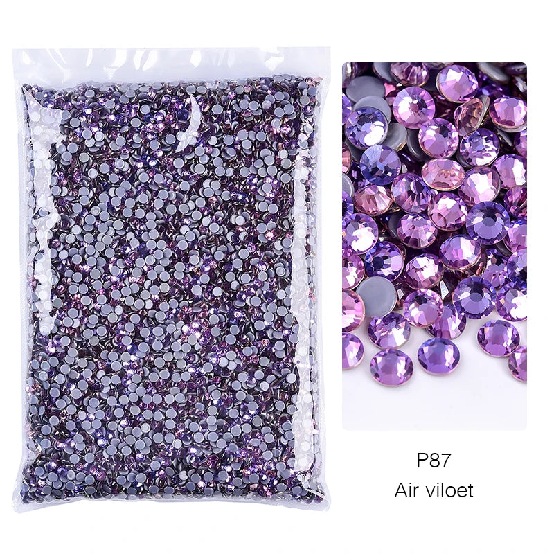 Bag of purple and pink air violet glass rhinestones crystals