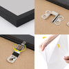 A set of metal photo canvas posters and a wood frame for custom photo printing.