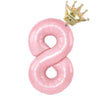 Pastel Pink Foil Number Balloons (0-9) for Birthday Party Decorations