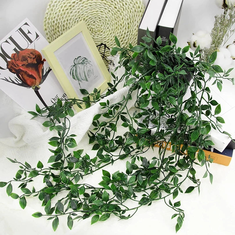 Artificial ivy garland with a pot used for home and event decor