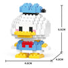 A white and blue animal model built from LEGO-style micro building blocks.
