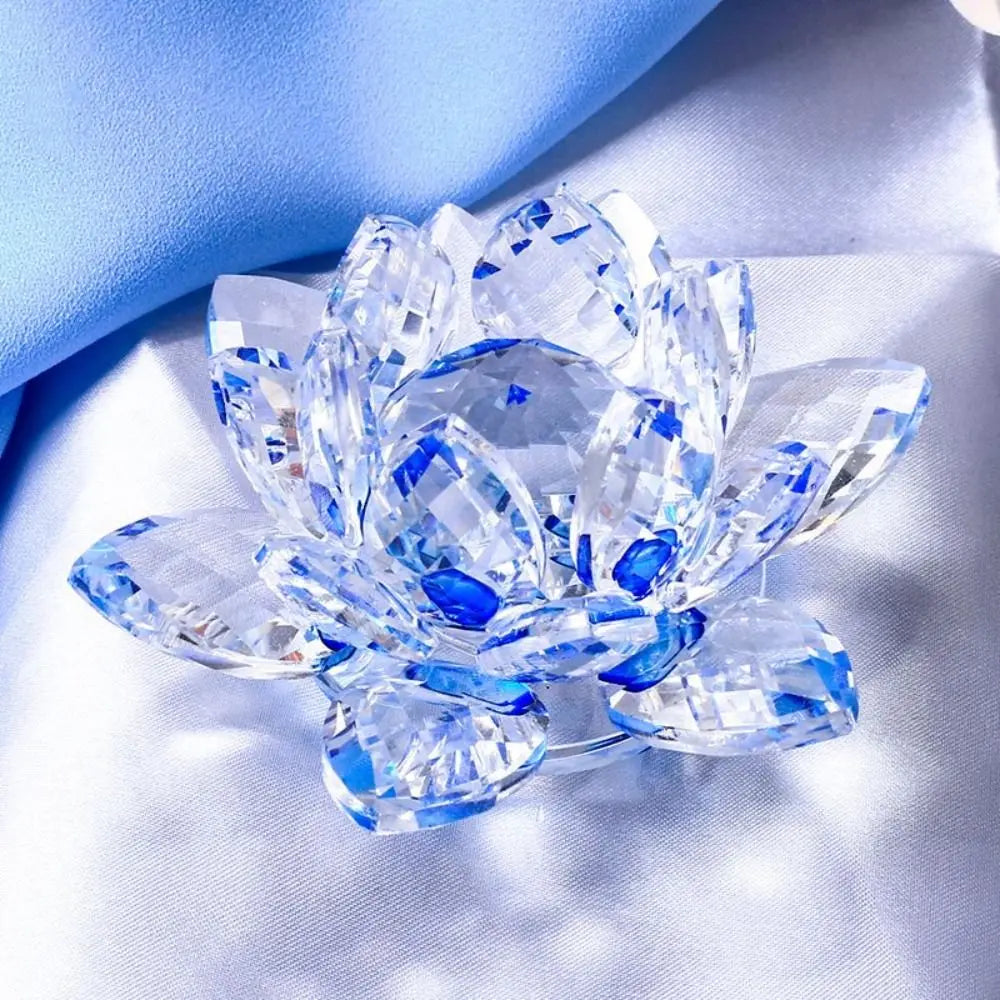 Crystal Lotus Flower Feng Shui Decorative Ornament