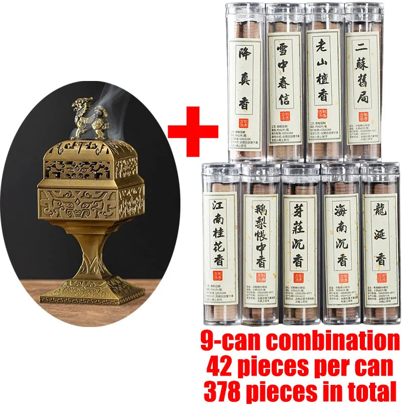 A set of 9 can combinations for Chinoiserie Square Pixiu Incense Burner, totaling 378 pieces.