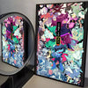 A framed poster featuring characters from Deltarune in a vibrant, detailed illustration.