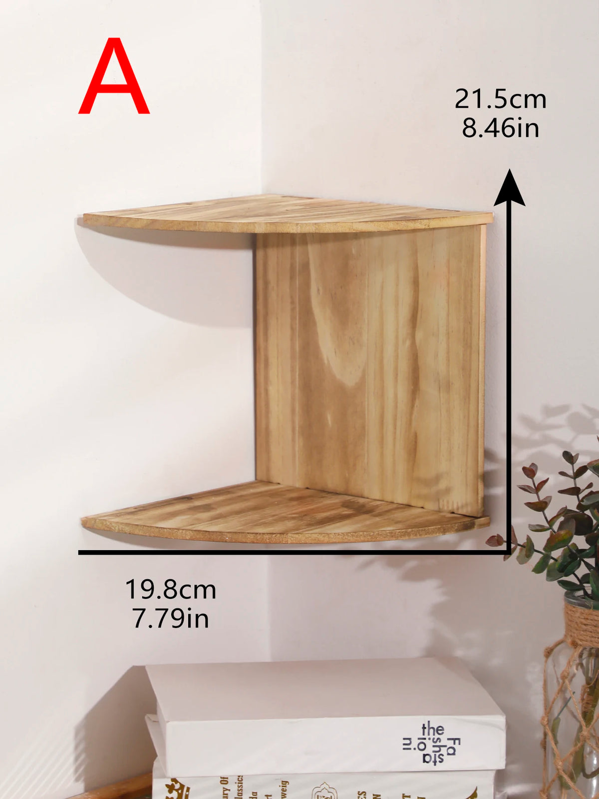 Corner Floating Wooden Wall Shelves for Home Decor